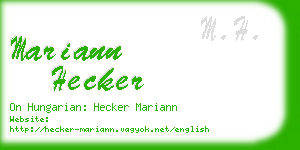 mariann hecker business card